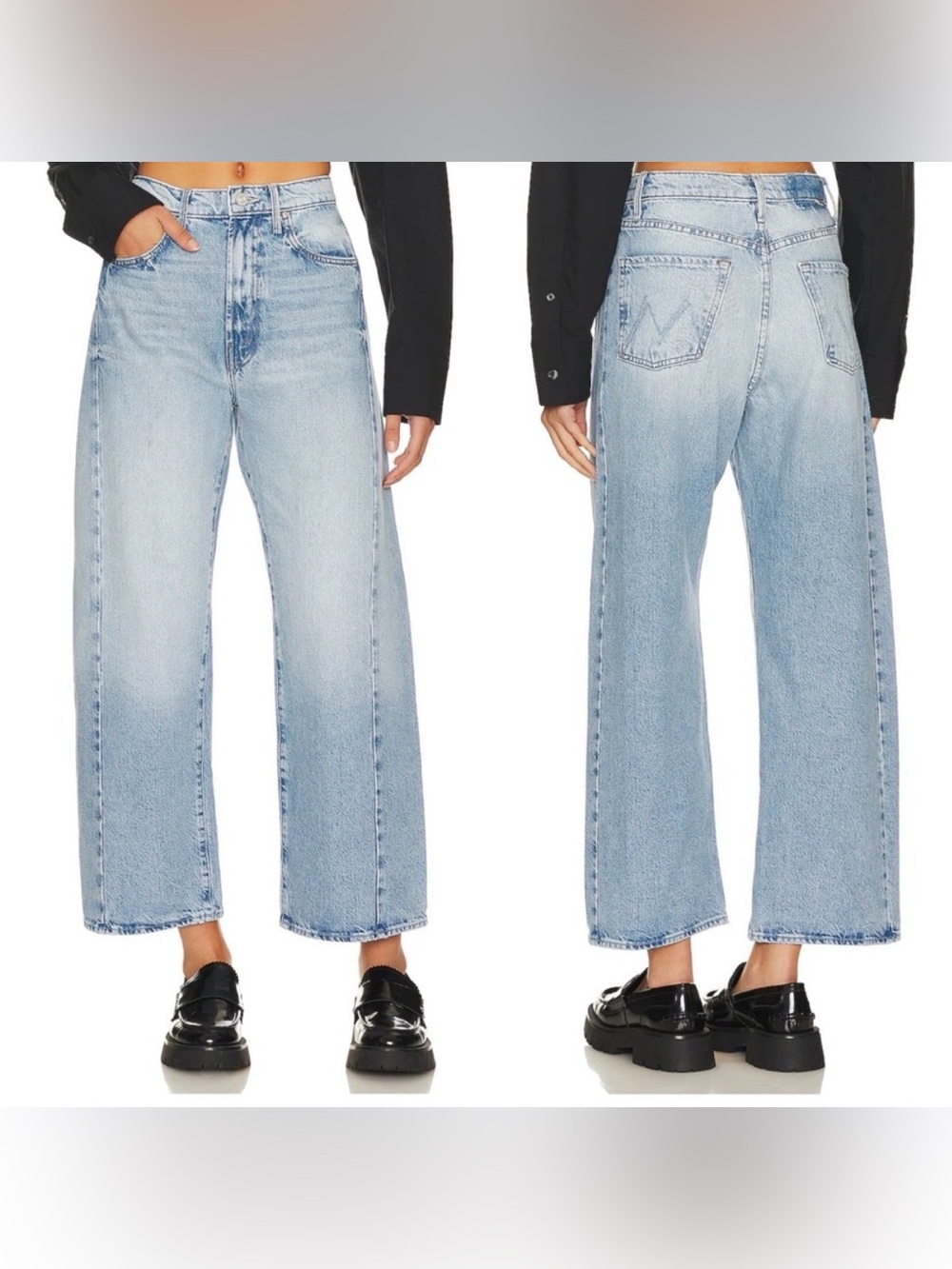 MOTHER Denim The Half-Pipe Ankle Jeans This is How I Roll Wide Leg Size 28